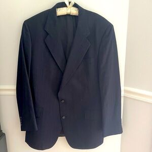 Jos A. Bank men’s suit jacket pin stripe dark navy 100% wool 48R